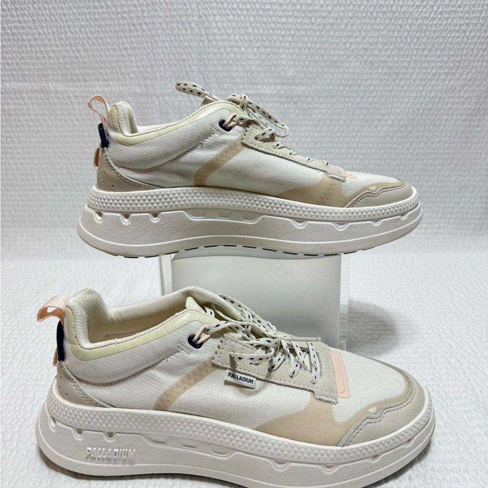 Palladium Cream and Tan Sneakers